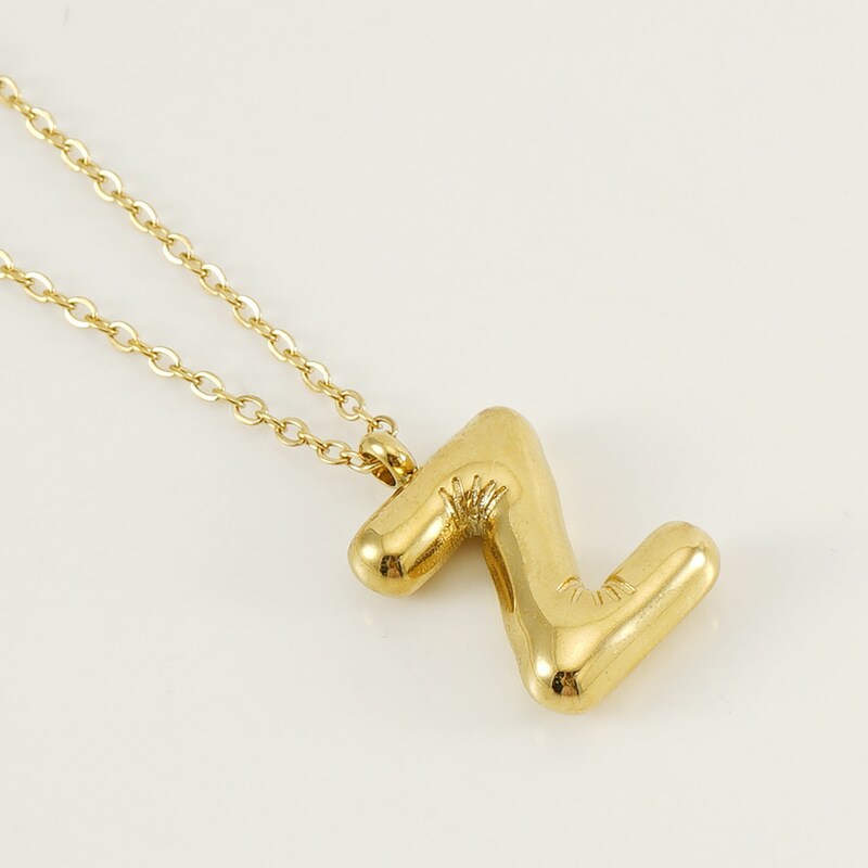 Gold color / 1 Piece Simple Series Simple Letter Z Stainless Steel 18K Gold Plated Women's Pendant Necklaces Picture26